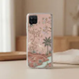 Nostalgisch - Reigers - Roze Telefoonhoesje Samsung Galaxy A12 klein -sfeer2