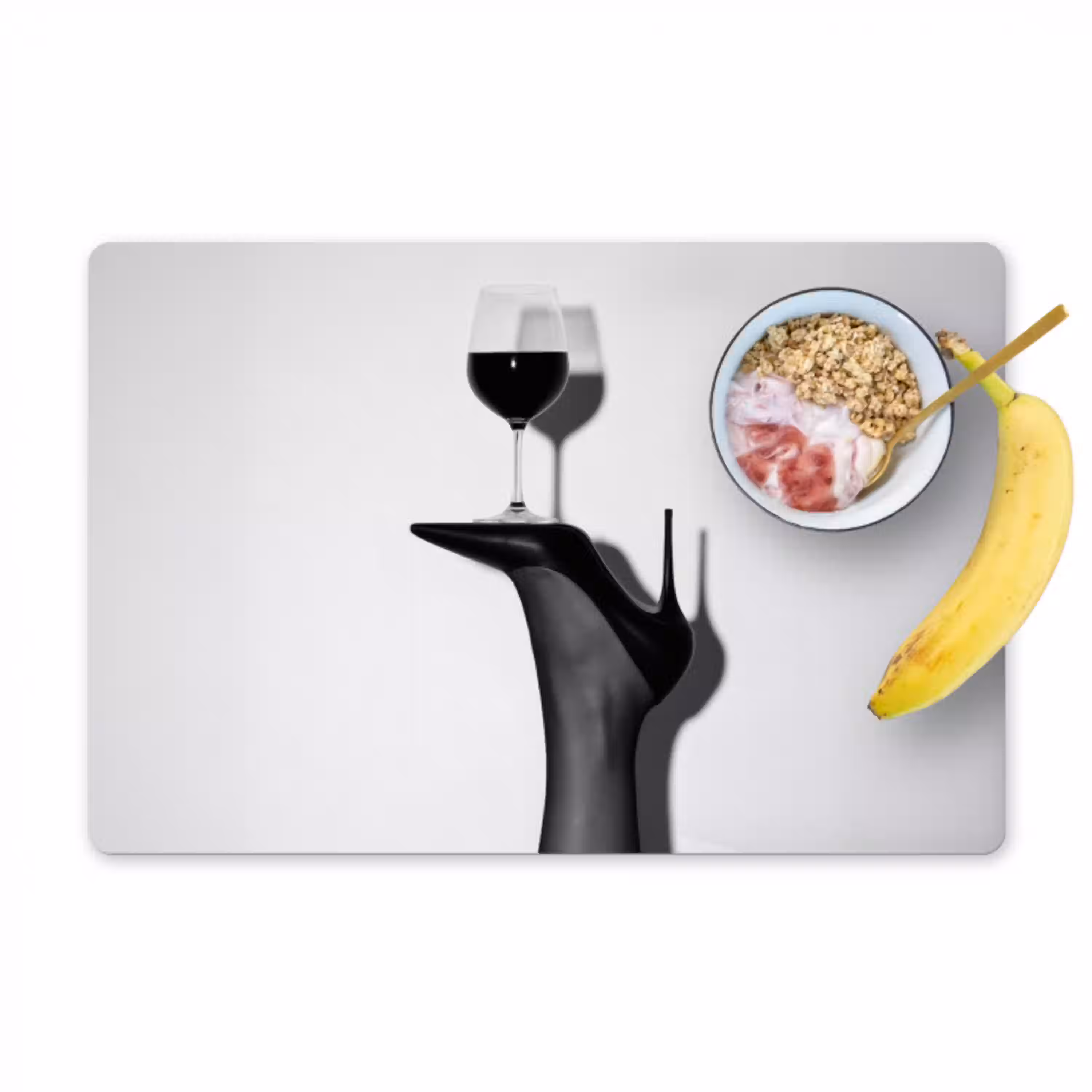 Hak - Wijn - Minimalistisch - Zwart Placemat vinyl groot -zzzproduct_Kitchenyeah-website