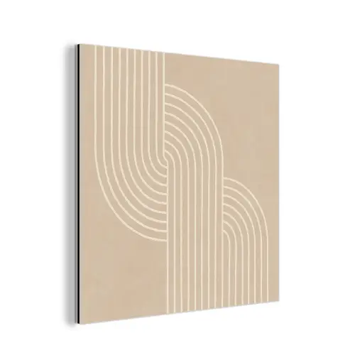Parallelle lijnen - Lichte textuur - Beige aluminium wit klein -3d