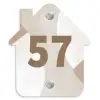 Abstract beige - Traditioneel Naambord Huisje klein -3d