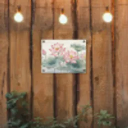 Aquarel - Lotusbloemen - Kleurrijk tuinposter los doek klein -sfeer1