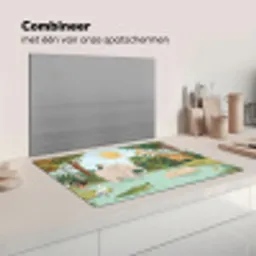 Jungle - Oase - Dieren - Kleurrijk Inductie beschermer vinyl 3mm klein -wsfeer7_website