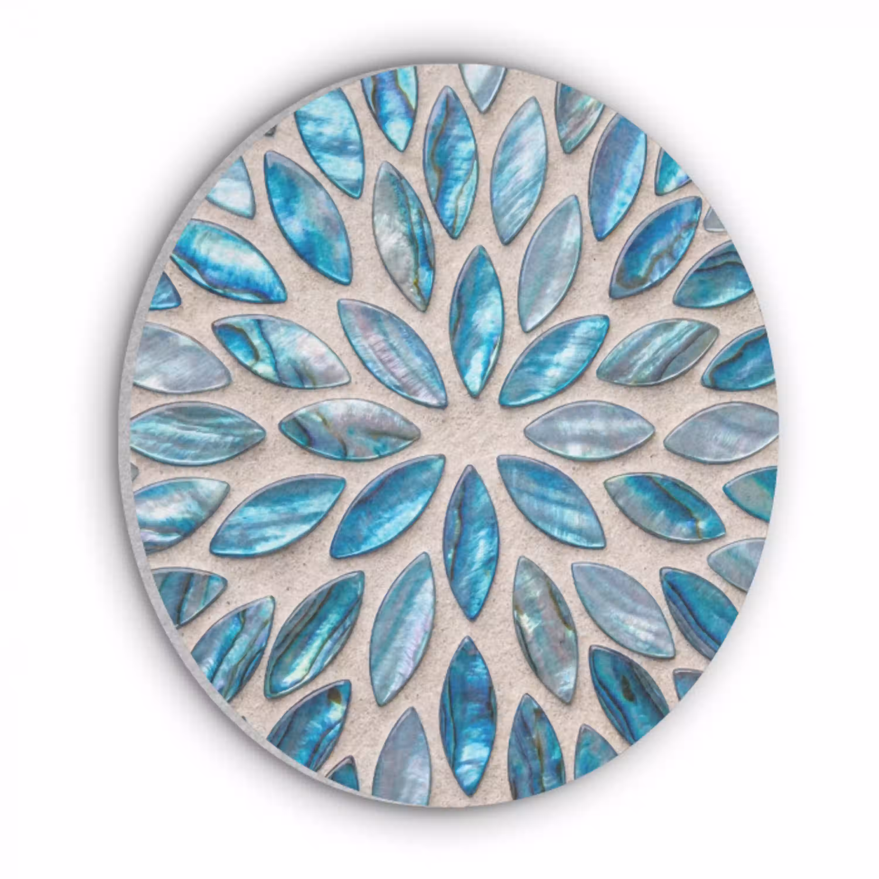 Patroon - Glans - Abstract - Blauw - Decoratie Akoestische PET Vilt - Rond klein -3d