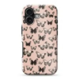 Tijdloos - Vlinders - Perzik Toughcase MagSafe Apple iPhone 17 klein 1017 -3d