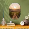 Wijngaard - Zonsondergang - Landschap Wandcirkel Ovaal Forex klein -sfeer2