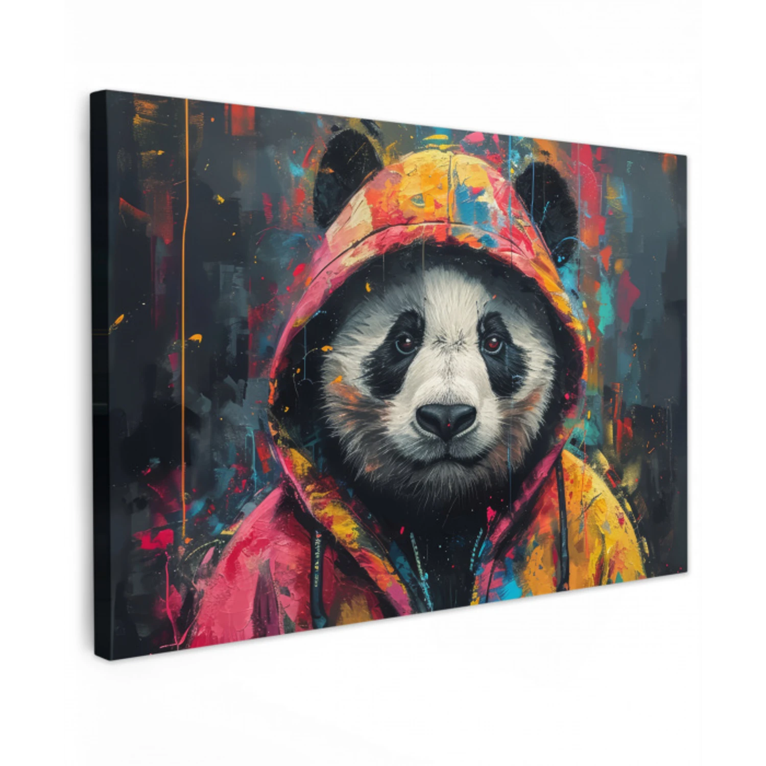 Graffiti - Panda - Jas - Kleurrijk canvas 2cm klein -z3d