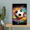 Voetbal - Verf - Kleuren - Zwart - Wit canvas 2cm klein -sfeer4