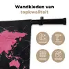 Wereldkaart - Roze - Marmer Wandkleed katoen klein -sfeer2