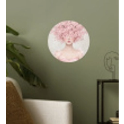Portret - Kersenbloesem - Roze Wandcirkel behangsticker klein -sfeer2
