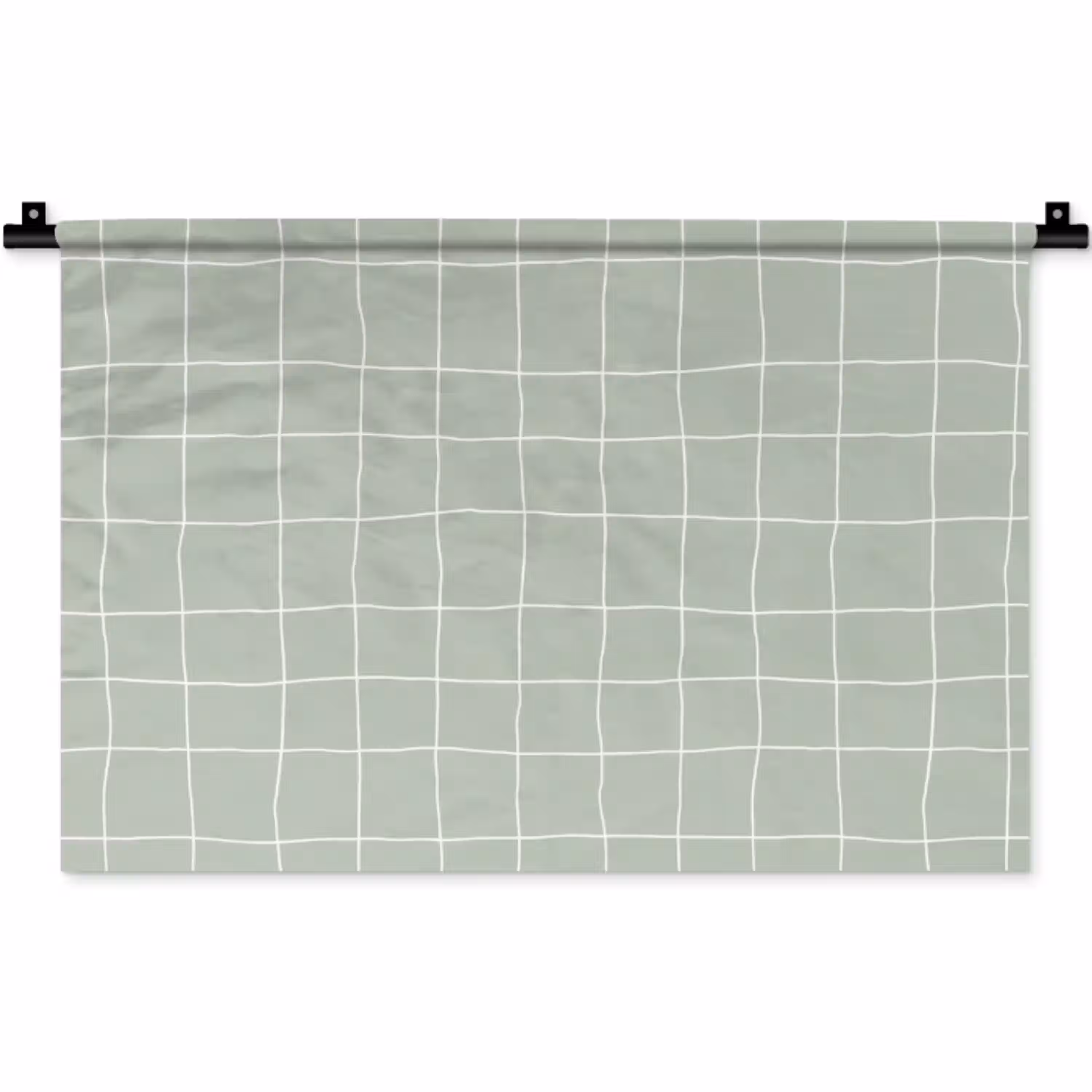 Ruitpatroon - Golvend - Groen Wandkleed katoen klein 269 -zz3d
