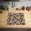 Camouflage - Patroon - Beige - Bruin Inductie beschermer vinyl 3mm middel 274 -sfeer5