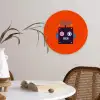 Robot - Rood - Gezicht - Vormen - Jongens - Kids Wandcirkel kunststof plaat 5mm dik klein -sfeer4