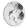 Lotusbloemen - Vissen - Bladeren - Zwart Akoestische PET Vilt - Rond klein -3d