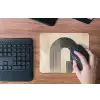 Boog -  Strepen - Minimalistisch - Zwart muismat rubber klein -toetsenbord