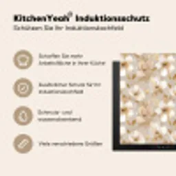 Bloemen - artistiek - Goud Inductie beschermer vinyl 3mm middel 274 -tsfeer2_DE