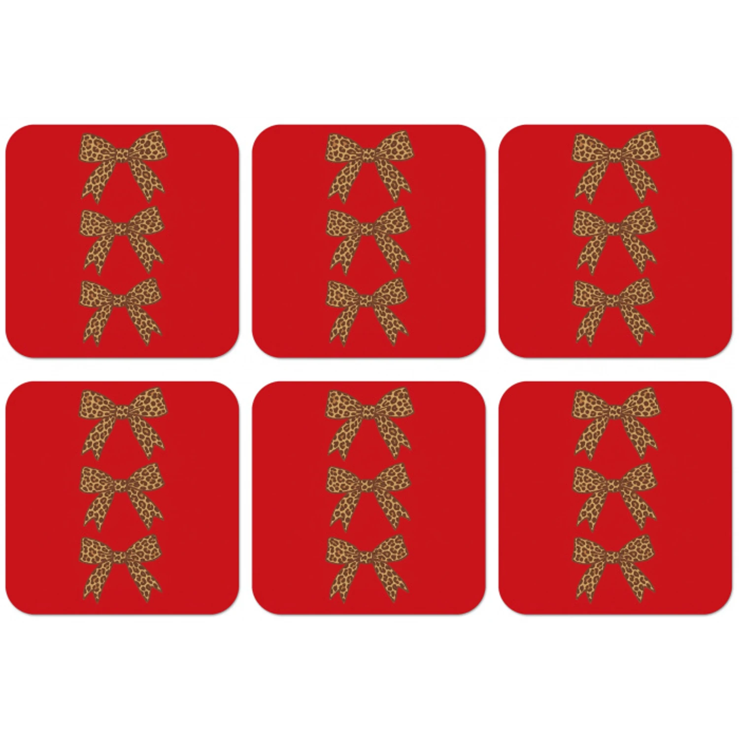 Strikken - Panterprint - Rood onderzetter kurk middel -zkaufland3dotto