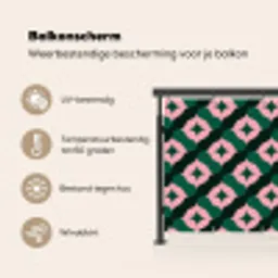 Groen - Roze - Retro - Sterren Balkonbeschermer Duitsland klein 596 -specs_NL