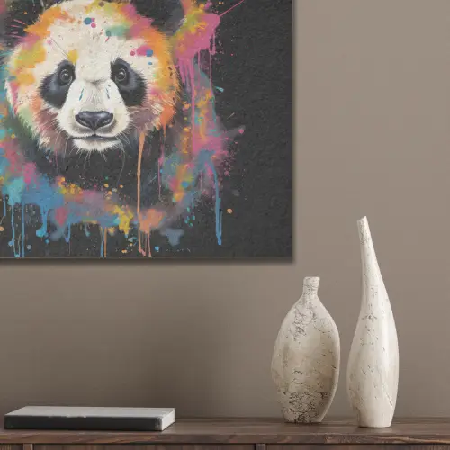 Panda - Graffiti - Dieren - Zwart - Kleuren PET vilt klein -sfeer6_closeup