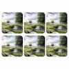 Zandpad - Groen landschap - Water onderzetter kurk middel -3d