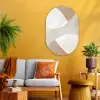 Bruin - Japandi - Abstract Wandcirkel Ovaal Glas middel -sfeer4
