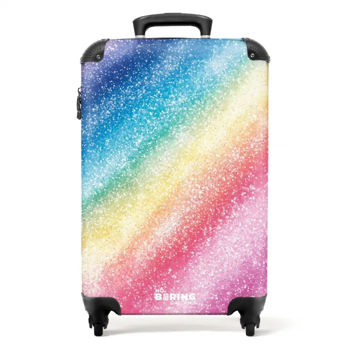 Kinderkoffer - Regenboog sparkle NBS - Handbagage koffer - Kinderen Unisex middel -productfoto_recht
