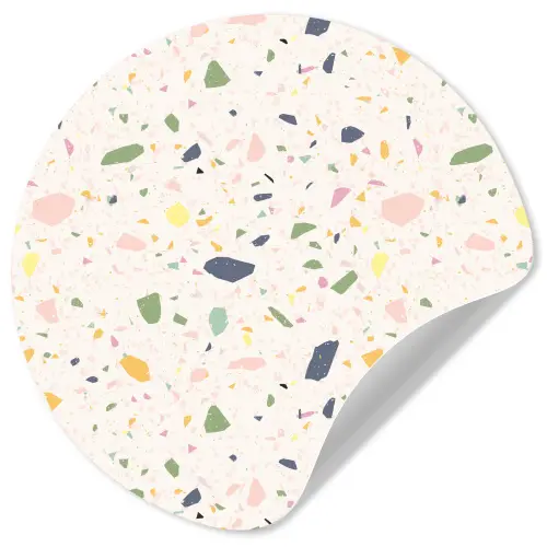 Terrazzo - Patroon - Kleurrijk  - Festival Wandcirkel behangsticker klein 186 -3d