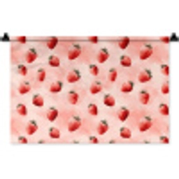 Aardbei - Patroon - Roze Wandkleed katoen klein 269 -zz3d