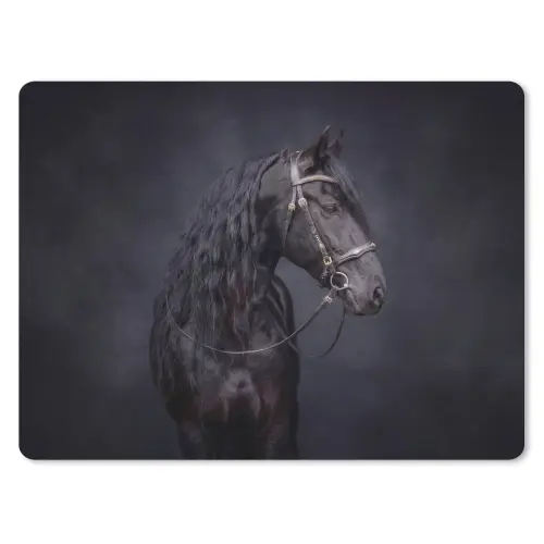 Portret - Paard - Donker muismat rubber klein -3d