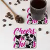 Cheers - Hond - Roze - Wijn onderzetter kurk middel -sfeer2