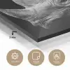 Dieren - Neushoorn - Zwart - Wit - Portret plexiglas 5mm klein -sfeer2