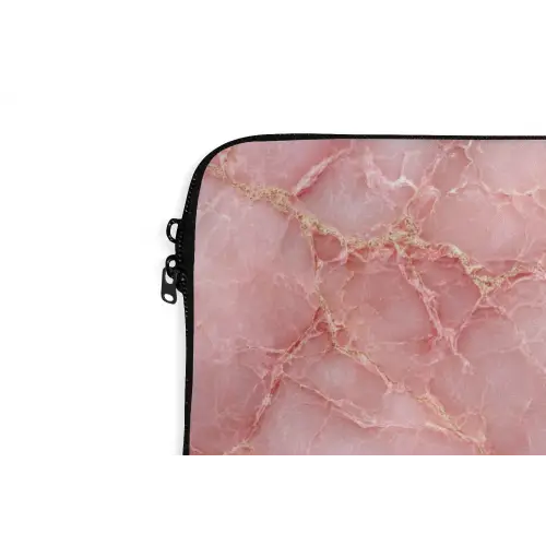 Roze - Kwarts - Goud - Marmer laptophoes neopreen klein 279 -detail