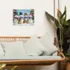 Vrolijk -  Sneeuw - Kleurrijk tuinposter los doek klein -sfeer7