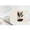 Plant - Beige - Japandi muismat rubber klein -witbureau
