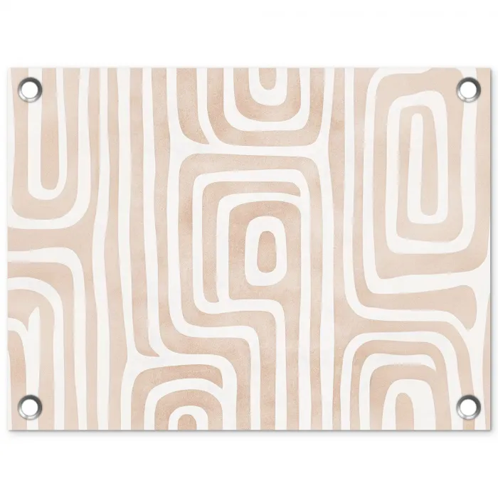 Decoratief - Labyrint - Beige tuinposter los doek klein -3d