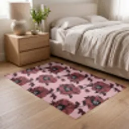 Bloemen - Retro - Rood Vloerkleed Rechthoek klein 1091 -atmosphere_sfeer3_global