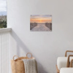 Zonsondergang - Strand - Zand tuinposter los doek klein -sfeer8