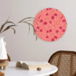Weidebloemen - Romantisch - Roze Wandcirkel kunststof plaat 5mm dik klein 188 -sfeer4