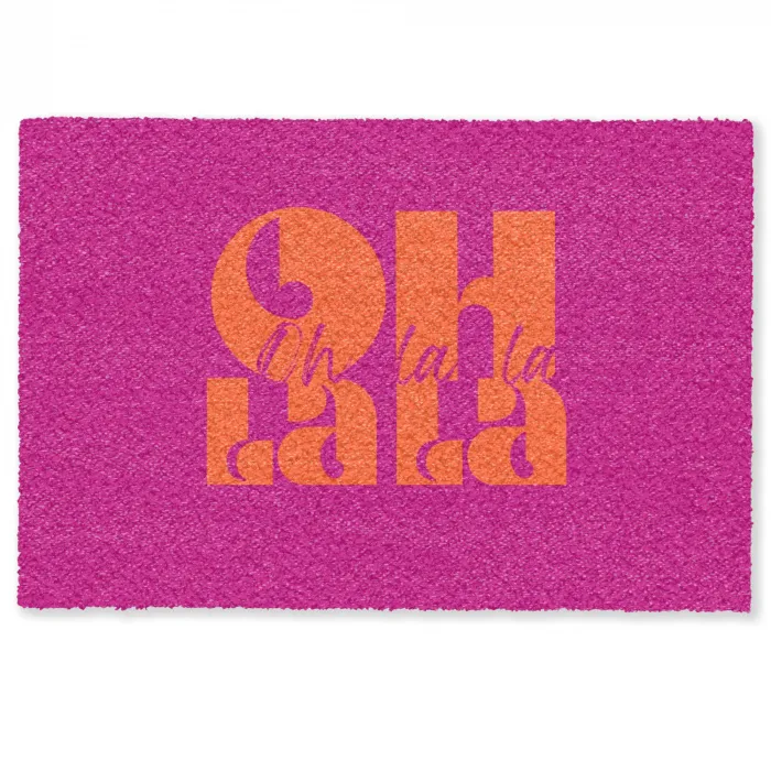 Oh la la - Roze - Oranje - Gestapelde letters Deurmat klein -zkaufland3d