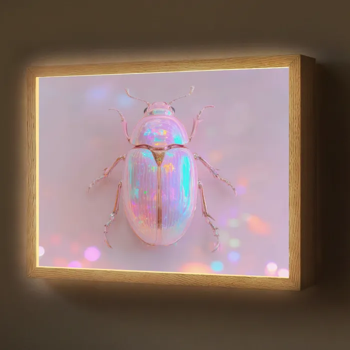 Kever - Metallic - Lichteffect - Roze Light Box met batterij (Wandlamp) middel -z3d_website