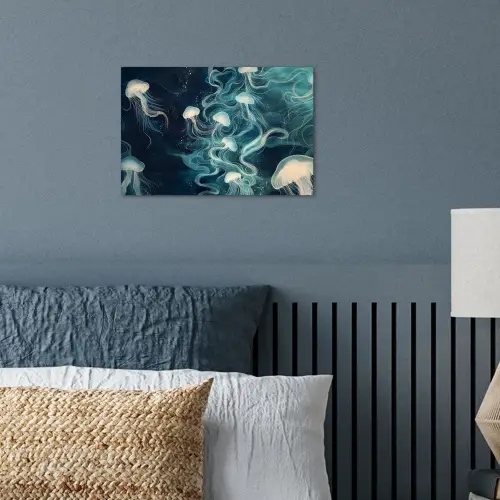 Kwallen - Zee - Wit - Golven poster papier klein -sfeer2