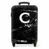 Marmer look - Zwart - Letter C NBS - Handbagage koffer - Kinderen Unisex middel -productfoto_recht