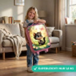 Kat - Vlinder - Bloemen Kinderkoffer - Roze klein -sfeer2_DE
