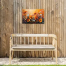 Bloemen - Abstract - Herfst kleuren - Modern - Natuur Tuinposter op houten frame 2 cm dik klein -sfeer4