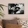 Gezicht - Mond - Graffiti - Zwart canvas 2cm klein -sfeer1