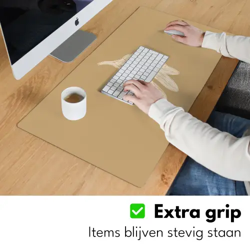 Bananen - Beige - Lijntekening - Minimalistisch Muismat XXL klein -sfeer3