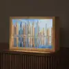 Skyline - Wolkenkrabbers - Water - Blauw Light Box met kabel (Tafellamp) klein -z3d_website