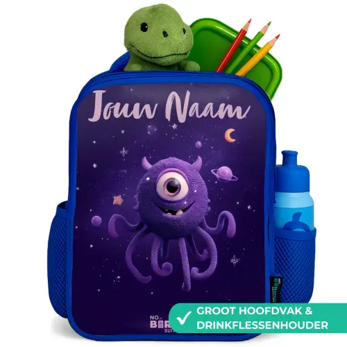 Kosmisch tentakelmonster Kinderrugzak - Blauw middel -inhoud_NL