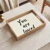 Minimalistisch - Beige - Love Dienblad Rechthoek middel -sfeer1