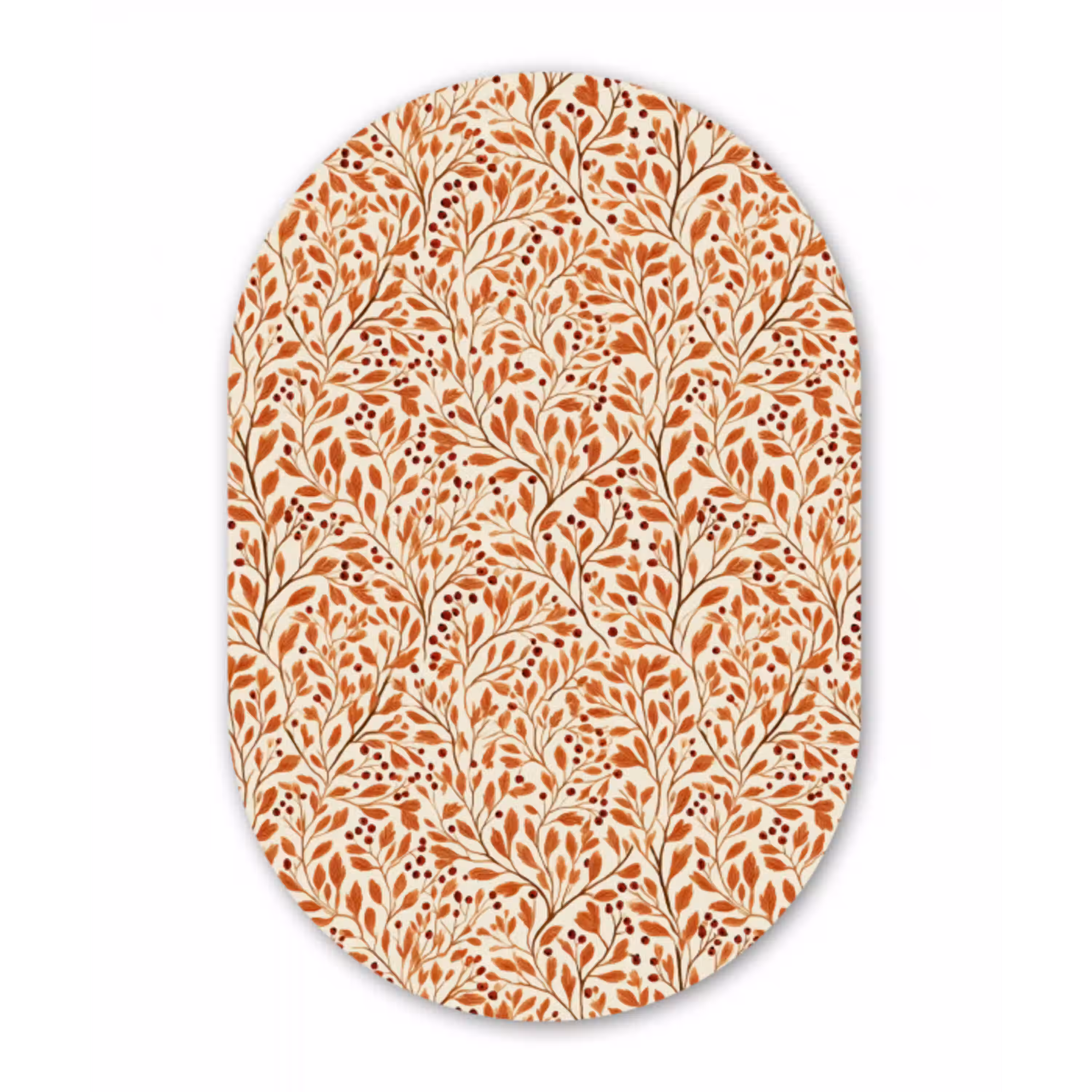 Bladeren - Botanisch  - Terracotta Wandcirkel Ovaal Forex klein 630 -3d