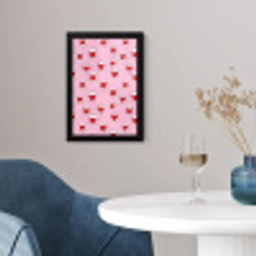Hartjes - Patroon - Rood fotolijst zwart zonder passe partout klein 224 -sfeer4